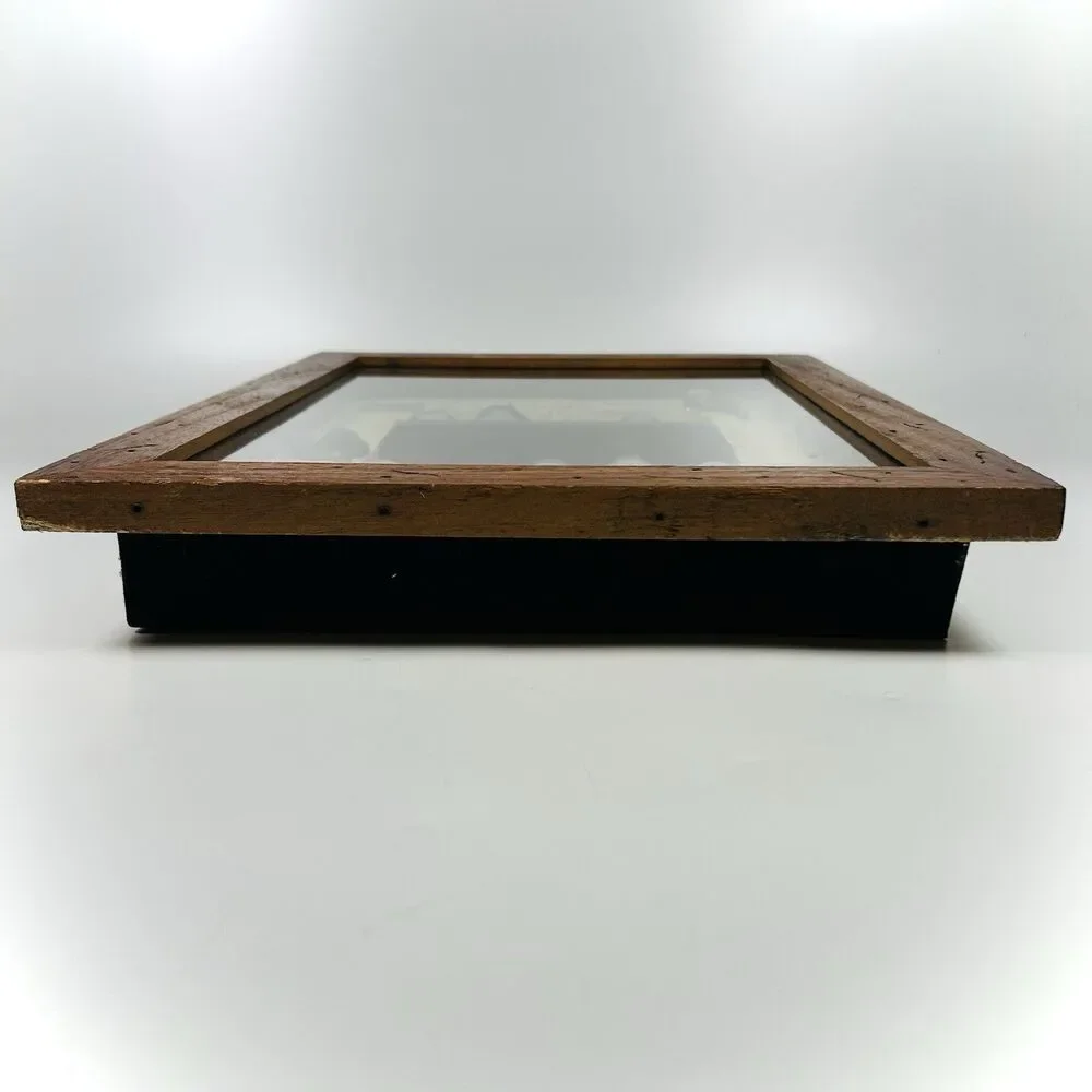 Vintage 3D Wood & Glass Shadow Box Picture Diorama Wine Bottles/Openers Shelves